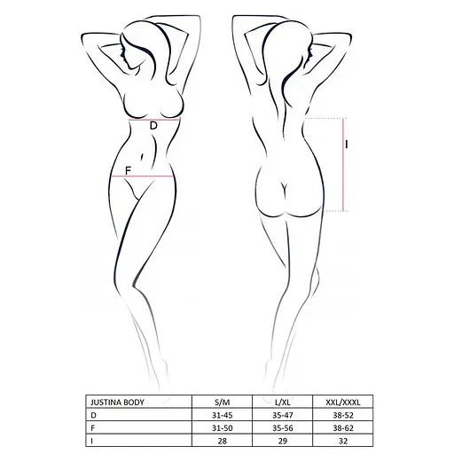 Боді монокіні з відкритими грудьми Passion JUSTINA Body black L/XL - фото 5
