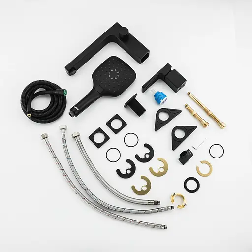 Змішувач для ванни на борт Gappo G1117-6 чорний матовий - фото 7