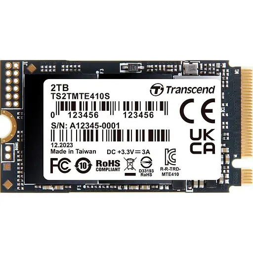 Накопитель SSD Transcend m.2 NVMe 2TB 410S 2242 PCIe 4 x4 NVMe (TS2TMTE410S) (FFMSTR02157) - фото 1