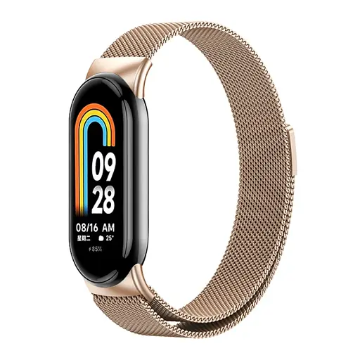 Комплект ремінці Tamister для фітнес-браслета Xiaomi Mi Band 8 та 9 Bead design - Milanese design Rose gold - фото 4