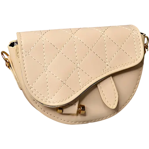 Детская сумка на цепочке из экокожи 16х11х5 см бежевая (24-328)