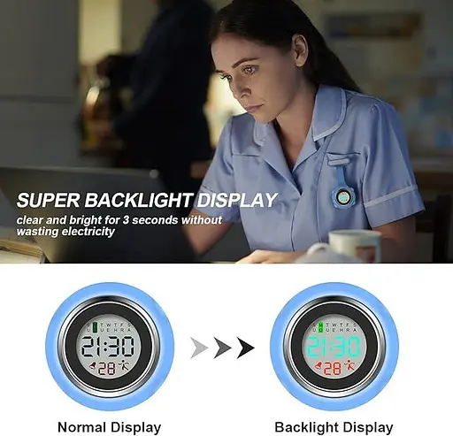 Годинник для медсестер Vicloon Брошка Силіконовий годинник для медсестер із затискачем Кишеньковий годинник для медсестер FOB - фото 3