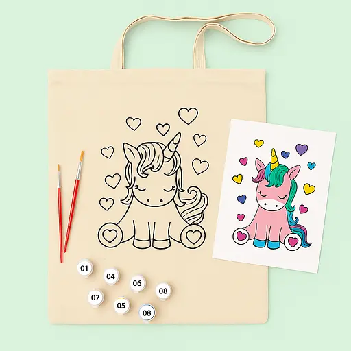 Набір екосумка-розмальовка „Юнікорн“ бавовна 220 г/м2 38х42см ROSA Talent [CD] - фото 2