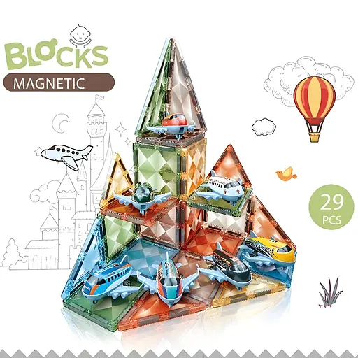 Конструктор магнітний Літачки DIY Magnetic Building Blocks на 29 деталей (СН1212) - фото 4