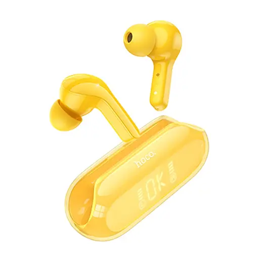 Навушники бездротові Hoco TWS EW39 вакуумні жовтий - фото 2