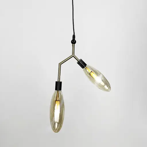 Латунный светильник с Количество ламп-мя янтарными удлиненными плафонами | Line F | Арт. YG8003/Количество ламп AB+AM - фото 3