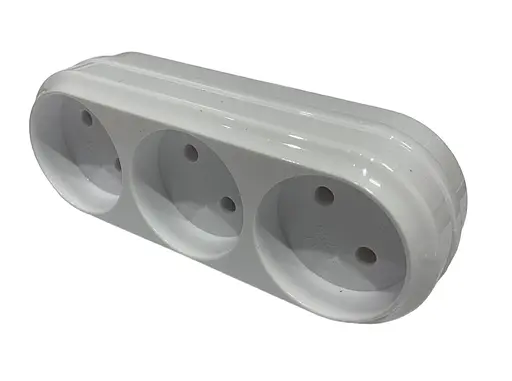 Тройник СВ-У РВ10-030 на 3 розетки без заземления - фото 1