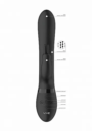 Вибратор-кролик Vive Amoris, 23 см (черный) - фото 5