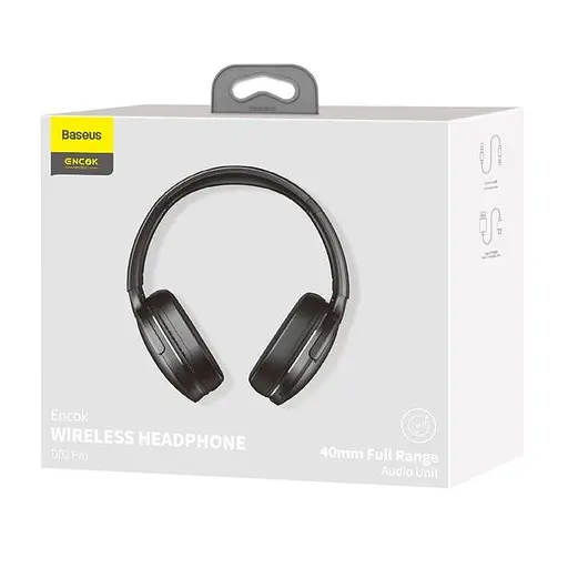 Бездротові навушники Baseus Encok Wireless headphone D02 Pro, BT5.3, AUX, 450mAh, 50h, (NGTD010301) black - фото 5