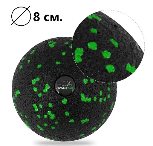 Набір для масажу та йоги PowerPlay PP_4097 (Ролик 30*10 + 2-ва мячі) Green + гумка 5.5 кг (PP_4097_Green) - фото 6