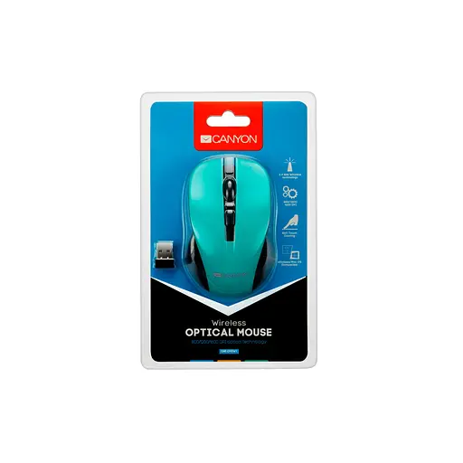 Мишка Canyon CNE-CMSW1GR Wireless Black-Green (CNE-CMSW1GR) - фото 4