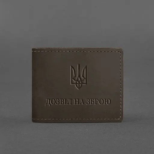 Кожаная обложка для разрешения на оружие темно-коричневая Crazy Horse - фото 5