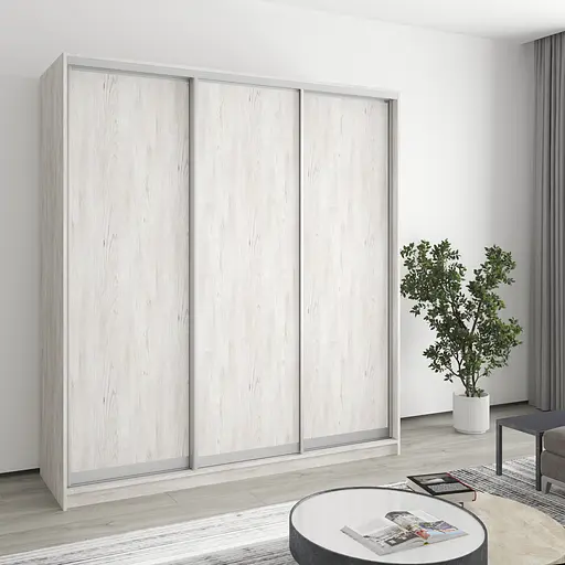 Шкаф-купе трехдверный MebelStar Стандарт AL 3ДСП 190x60x240 см Аляска серый (MBS-1518)