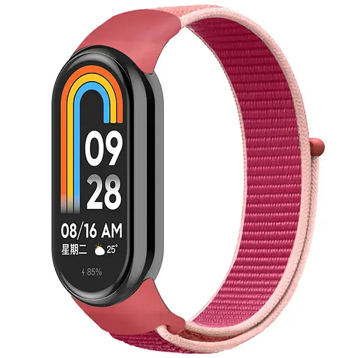 Ремешок Nylon New для Xiaomi Mi Band 8/9/10 Pomegranate Red / Pink