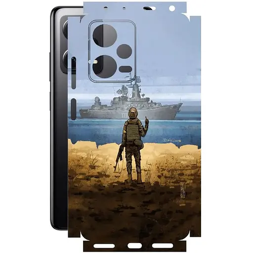 Защитная пленка StatusSKIN для Xiaomi Redmi Note 12 Explorer Корпус Винил Корабль - фото 1