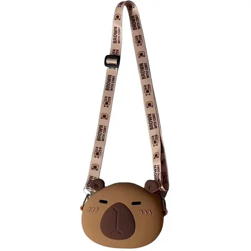 Сумочка Капібара, 14x11x3 см, 1 відділення, застібка-блискавка, довга ручка, силікон