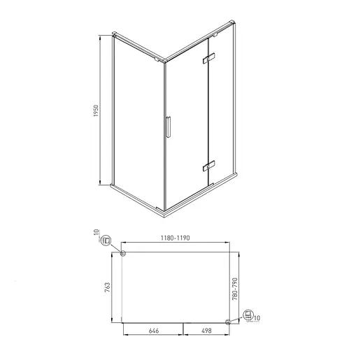 Душевая кабина Volle Nemo 120x80 без поддона 10-22-171Rglass - фото 3