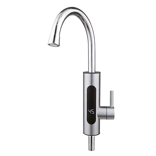 Проточный водонагреватель для кухни поворотный излив нержавеющая сталь датчик температуры 3,3 кВт хром Wezer SDS-A14T - фото 1