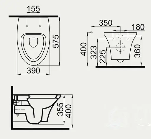 Унитаз подвесной Idevit Rena 2904-0606, Белый - фото 2