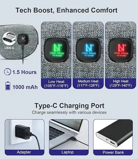 Бездротова маска для очей Cordless Heated Eye Mask AM-HE720 з підігрівом для теплотерапії - фото 5