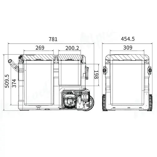 Компресорний автохолодильник Alpicool TGBSW45 (47 літрів, LG Compressor, Двокамерний) - фото 6