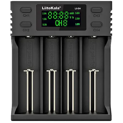 Зарядное устройство для LiitoKala Lii-S4, 4x(Lion/LiFePO4/NiMH/NiCd), Auto Polarity, Display