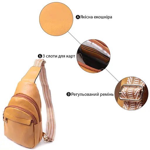 Женская сумка Vintage через плечо с отверстием для наушников из экокожи 17х27х6.5 см sum0026979 - фото 4