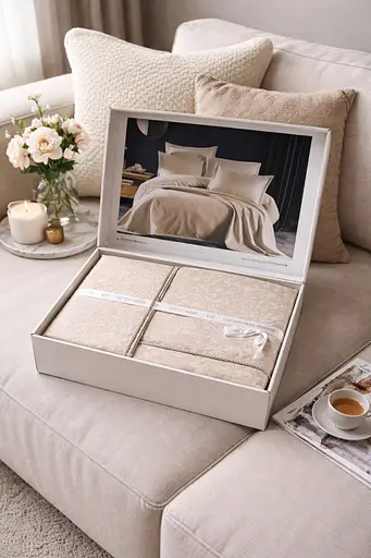 Набор покрывало евро 240х260 см с 2 наволочками 50х70 см бежевый TC303376214 - фото 2