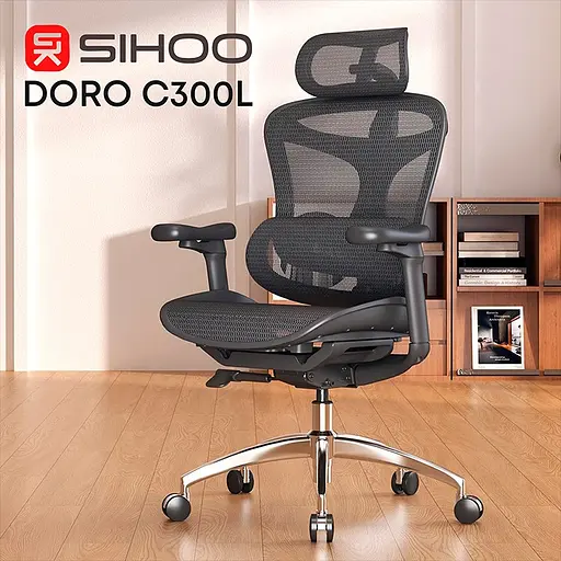 Крісло офісне Sihoo Doro C300L Mesh Black (DORO-C300L-A3-101) - фото 6