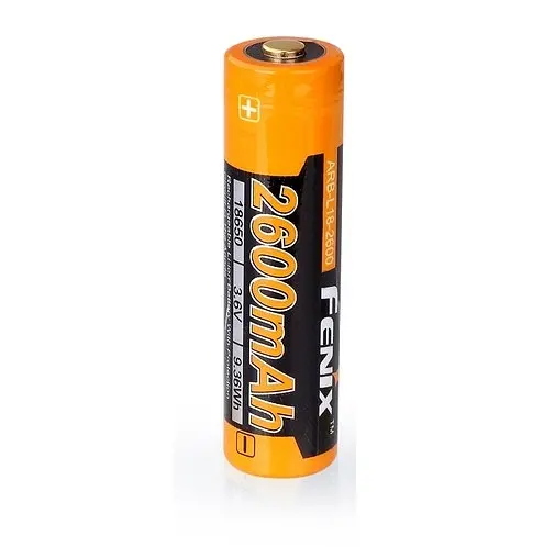 Аккумулятор 18650 Fenix 2600 mAh Li-ion (Черно-желтый)