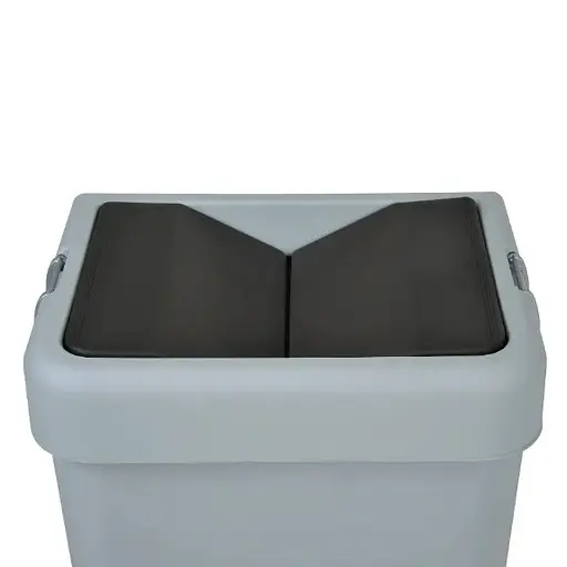 Мусорное ведро Motek двойное 14 л + 14 л с поворотной крышкой Серый (COB-428)  - фото 4