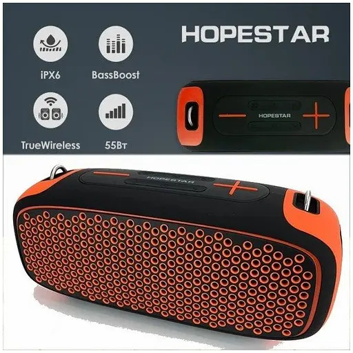 Портативна Bluetooth-колонка Hopestar A30 Orange - фото 3