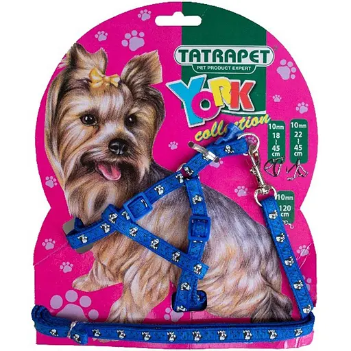 Набір шлея і повідець для собак TatraPet York синій 1 х 22-45 x 120 см