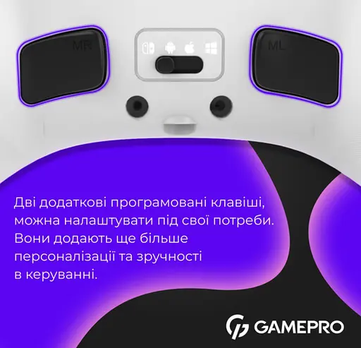Геймпад джойстик GamePro GP-X13-W Xinput Bluetooth/2.4G/USB (Switch/PC/iOS/Android) White - фото 9