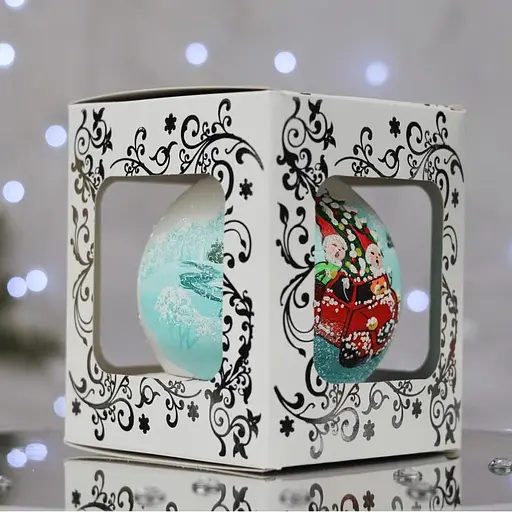 Ялинкова прикраса Санта Шоп На зустріч Новому року скло (4820001112740) - фото 5