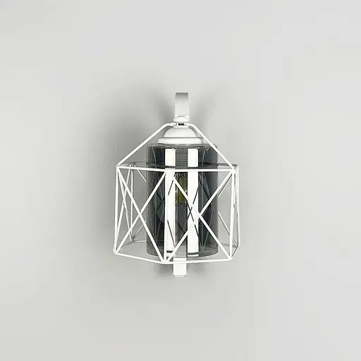 Металлическое бра в стиле Лофт в белом корпусе 28х17 см с плафоном Line F Арт. 8180/1W WT+GR - фото 6