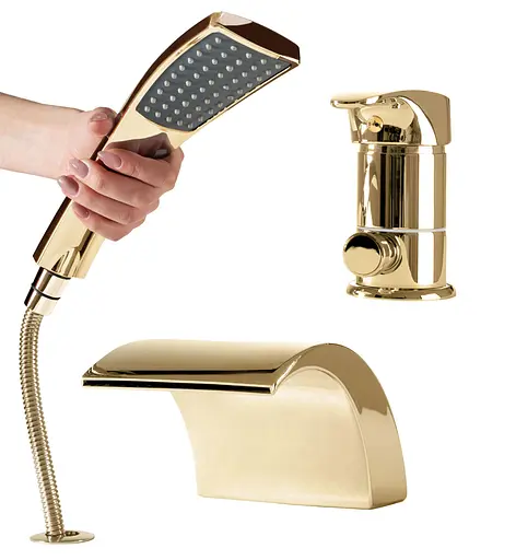 Смеситель для ванны Rea Riven на борт ванны gold REA-B0497 Золотой - фото 3
