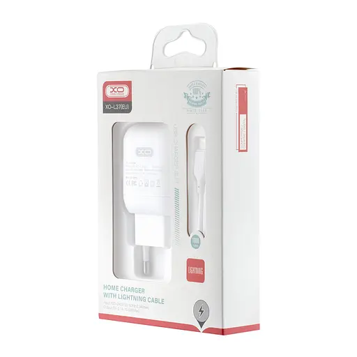 Сетевое зарядное устройство XO L37 2в1 Lightning 1USB/2.1A белый - фото 2