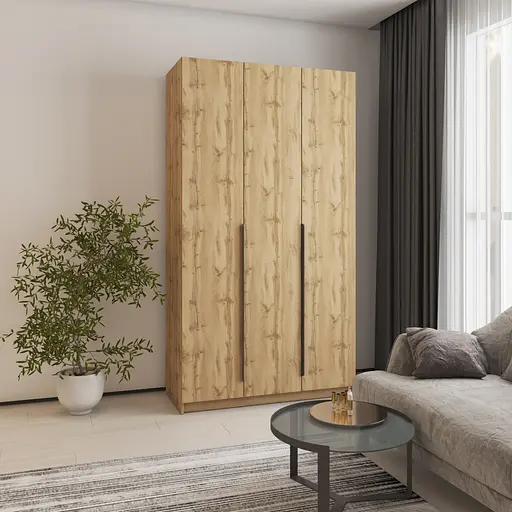 Шкаф 3-дверный MebelStar Оскар ДСП BG, 4 дополнительных полки 120x52x220 см Дуб тахо (MBS-4588)