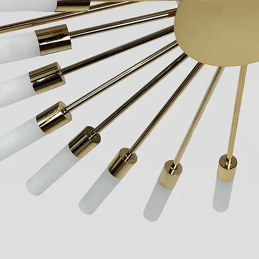 Потолочная золотая люстра в форме солнечной вспышки на 32 плафона G4 Ø 110х90 см | Line F | Ст. 1279/32 GD - фото 5