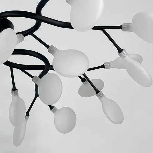 Люстра стельова з пелюстками на 28 ламп в чорному корпусі | Line F | Арт. N686/28C стельова BK FR - фото 4