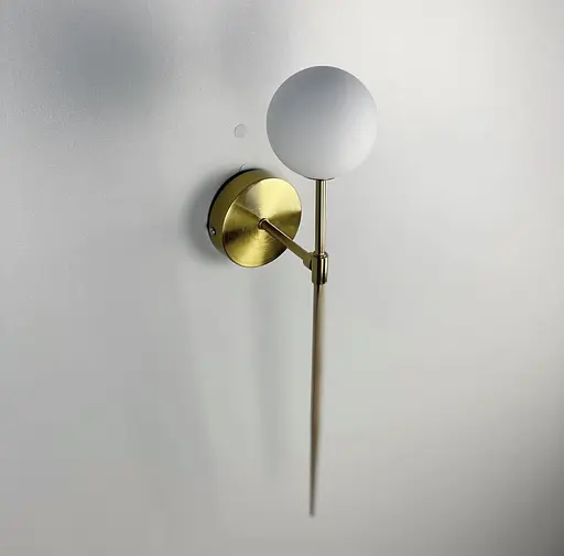 Бра в корпусі латунь з білим плафоном Арт. WJ 017 GD Line F - фото 8