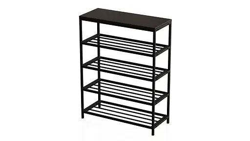 Полиця для взуття Слайм 4 Ferrum-decor 820x630x260 Чорний метал ДСП Венге Магія 16 мм (FRD-105161) - фото 7