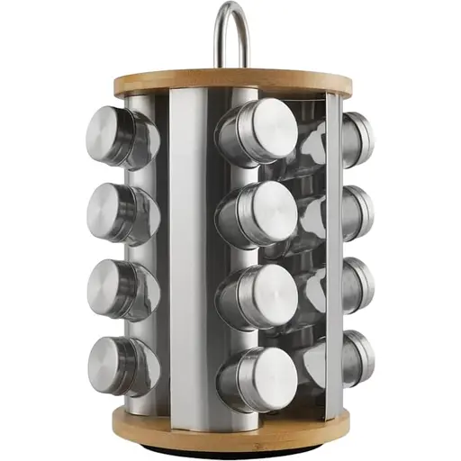 Набір для спецій Edenberg 16 предметів нержавіюча сталь скло (EB-4028)