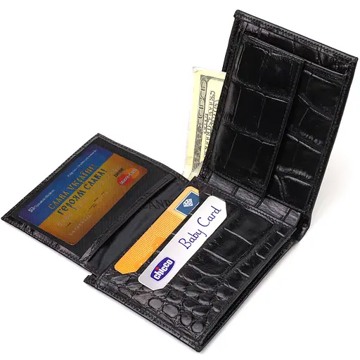 Мужской кожаный кошелек Canpellini 12х9.6х2 см acs0025592 - фото 4