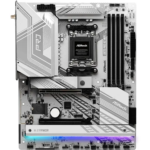 Материнская плата ASRock X870 PRO RS WIFI (AM5/X870, 4xDDR5, 2xPCIex16, HDMI/USB4, 4xSATA, 3xM.2, 2.5GLan, ATX) - фото 6