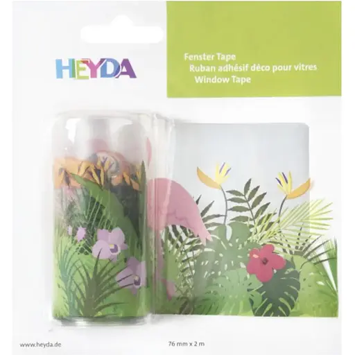 Стрічка самоклеюча Heyda Тропіки прозора 7,5 см 2 м   - фото 1