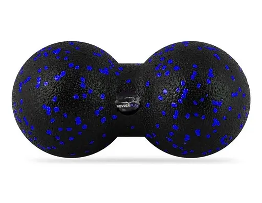 Набір для масажу та йоги PowerPlay PP_4091 EPP (2 м'ячики + валик масажер 15*5,3 см.) Blue + гумка 7,5 кг (PP_4091_Blue) - фото 3