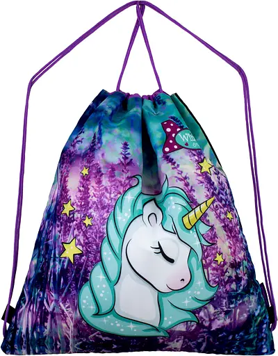 Мешок для обуви Winner Единорог для девочки 45х40 см Фиолетовый (M-46)