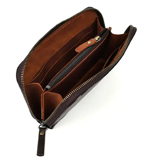 Кожаный кошелек клатч на молнии Tarwa 20х9х2.5 см sum0028517 - фото 2